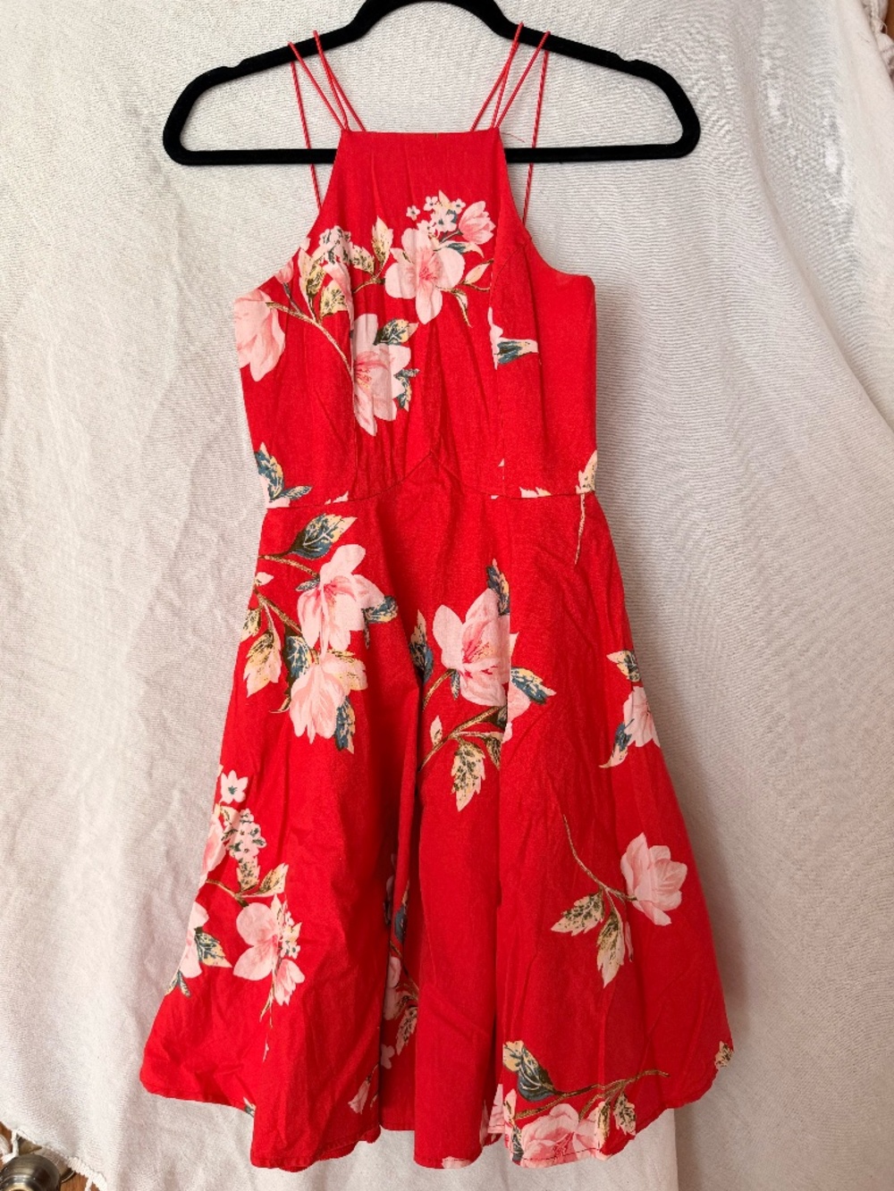 Coral Floral Mini Dress